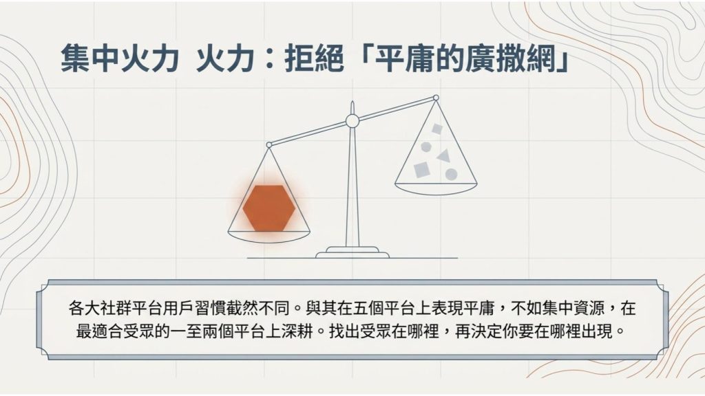 把資源集中在對的平台上