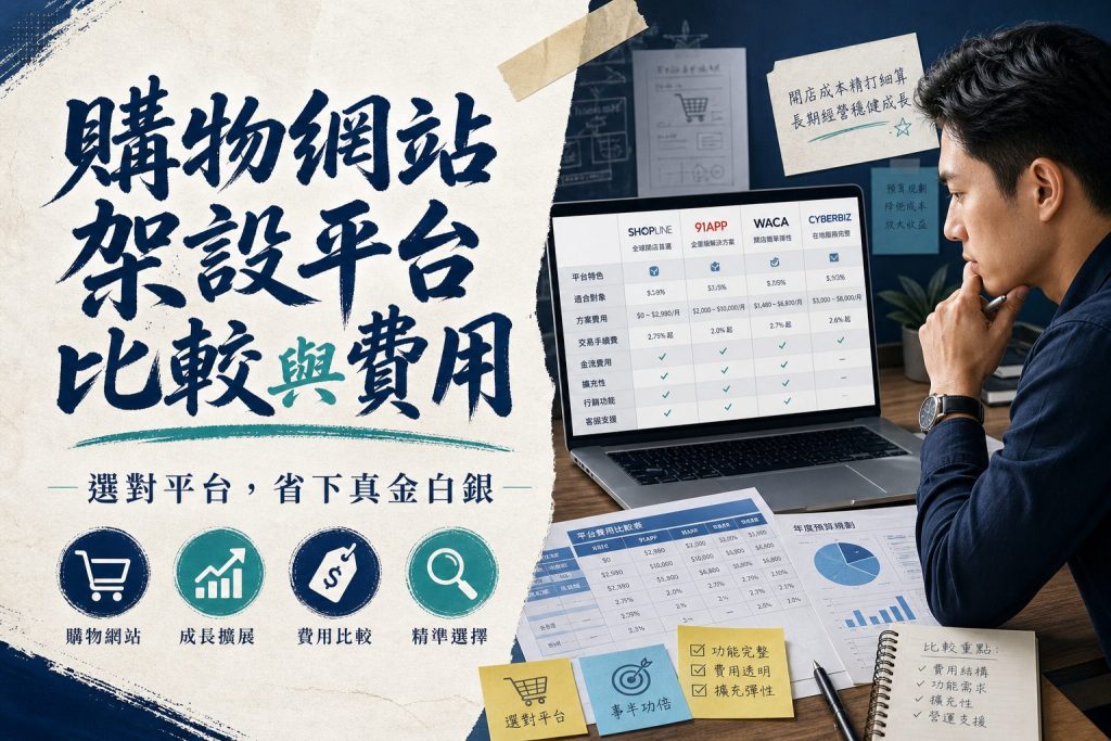 購物網站架設平台比較與費用
