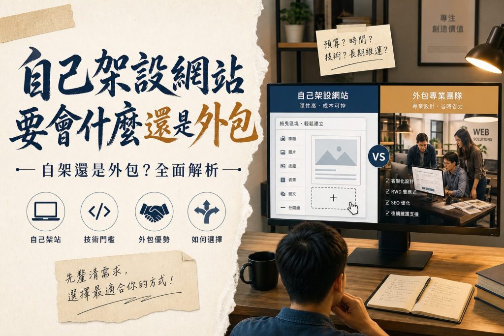 自己架設網站要會什麼還是外包