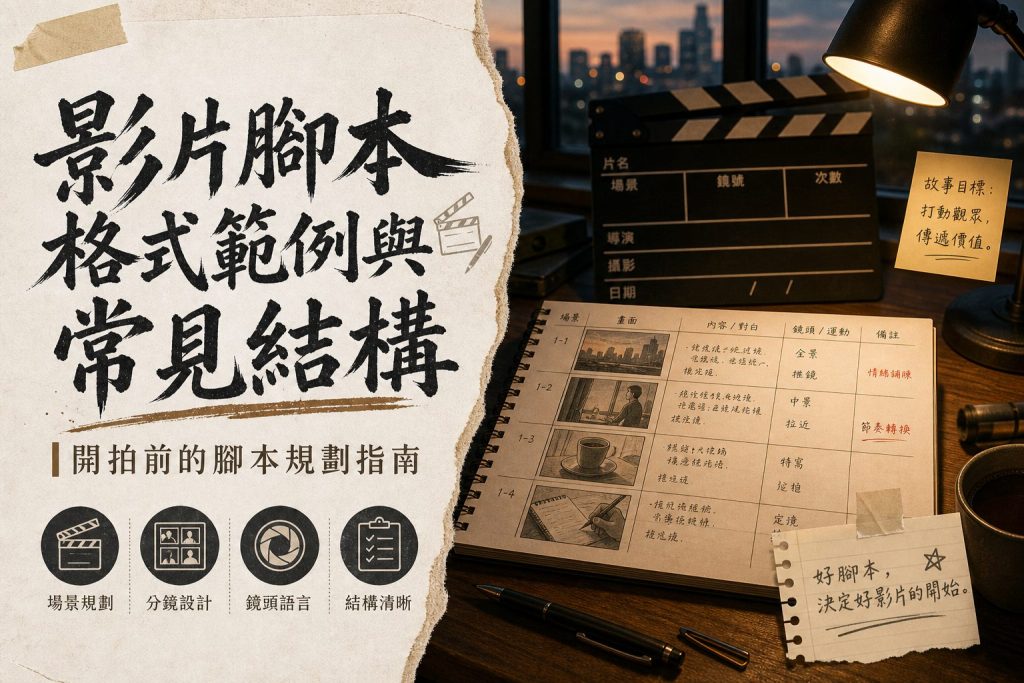 影片腳本格式範例與常見結構
